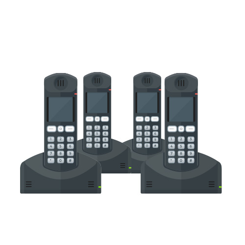 Amplified Cordless Phone Sets with Four Handsets