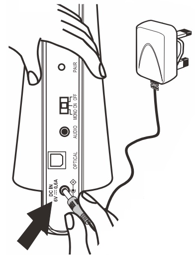 Insert the AC adaptor into the back of your charging base How to connect your AC adaptor