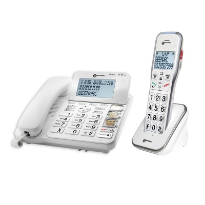 Geemarc CL595 Big Button Corded Amplified Photophone with Answering Machine and Extra Cordless Handset