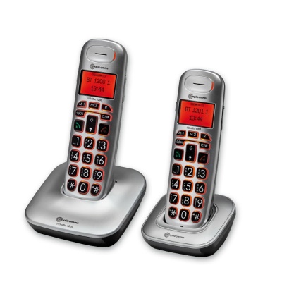 Amplicomms BigTel 1202 Big Button Amplified Cordless Telephones Twin Set