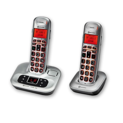 Amplicomms BigTel 1282 Big Button Amplified Cordless Telephones Twin Set