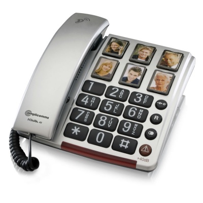 Amplicomms BigTel 40 Plus Big Button Amplified Corded Telephone with Photo Buttons