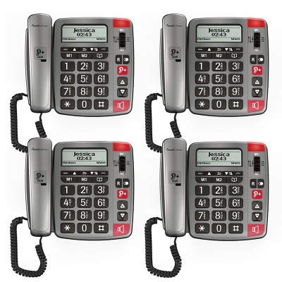 Amplicomms PowerTel 196 Extra-Loud Corded Amplified Telephone (Pack of 4)