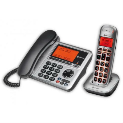 Amplicomms BigTel 1480 Cordless Phone and Desk Unit with Answering Machine
