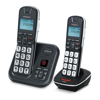 Emporia GD61AB Cordless Phone and Answering Machine with Extra Handset