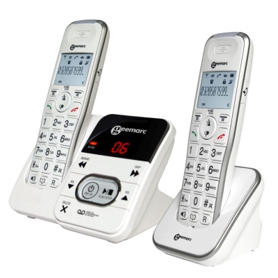 Geemarc AmpliDECT 295 Amplified Cordless Telephone with Answering Machine Twin Pack