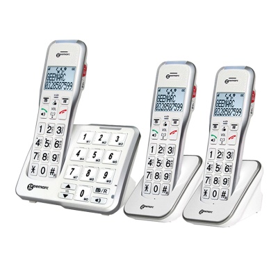 Geemarc AmpliDECT 595 Amplified Cordless Phone with Two Extra Handsets