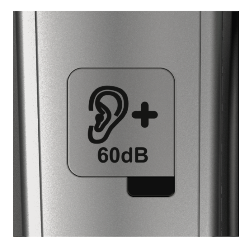 The PowerTel 196 provides a receiver volume of up to 60dB Amplicomms PowerTel 196 60dB volume