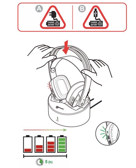 Headphones stood on a round base