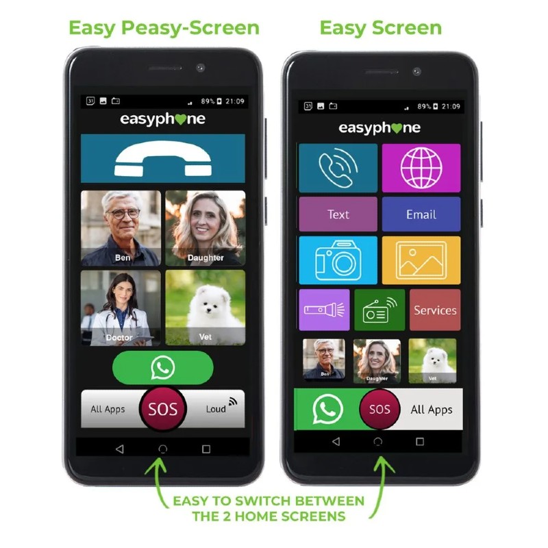 Easyphones XL Smartphone w/ Case - AmplifiedTelephones.co.uk