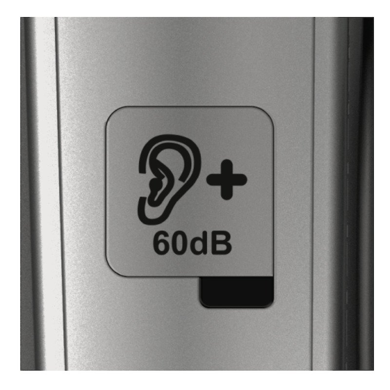 The PowerTel 196 provides a receiver volume of up to 60dB Amplicomms PowerTel 196 60dB volume
