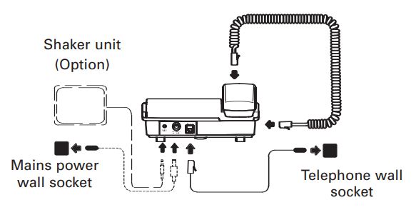Connecting the components Components of the amplified telephone