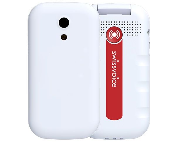 SOS Button on Swissvoice S28 Amplified Clamshell Mobile Phone SOS Button on Swissvoice S28 Amplified Clamshell Mobile Phone