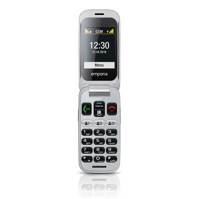 Emporia One V200 Silver Mobile Flip Phone for Seniors