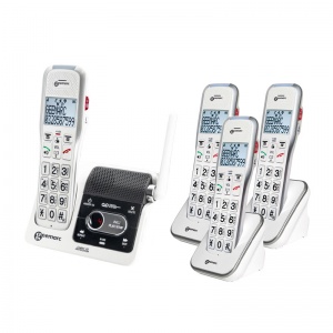 Geemarc AmpliDECT 595 Ultra Low Energy Amplified Cordless Phone with Three Extra Cordless Handsets