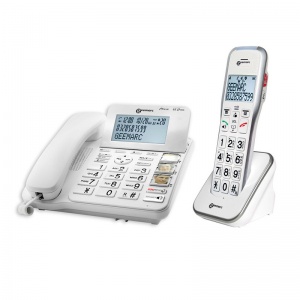 Geemarc CL595 Big Button Corded Amplified Photophone with Answering Machine and Extra Cordless Handset