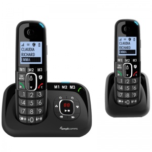Amplicomms BigTel 1582 Number Blocker Amplified Phone with Voicemail and Additional Handset