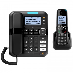 Amplicomms BigTel 1580 Corded Number Blocker Amplified Phone and Additional Handset