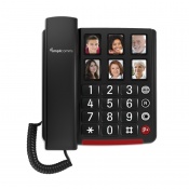Amplicomms BigTel 40 Plus Big Button Amplified Corded Telephone with Photo Buttons (Black)