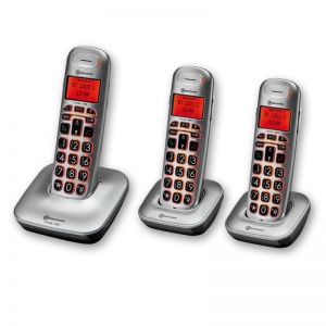 Amplicomms BigTel 1203 Big Button Amplified Cordless Telephone with Two Extra Handsets