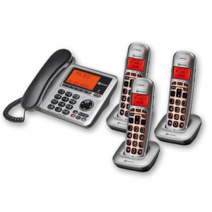 Amplicomms BigTel 1483 Amplified Desk Phone with Three Extra Handsets