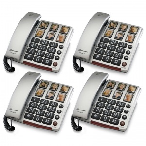 Amplicomms BigTel 40 Plus Big Button Amplified Corded Telephone with Photo Buttons (Pack of 4)