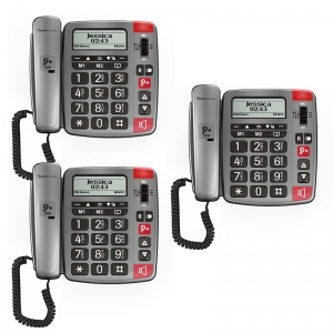 Amplicomms PowerTel 196 Extra-Loud Corded Amplified Telephone (Pack of 3)