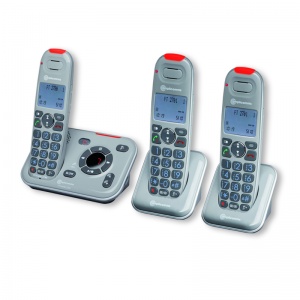 Amplicomms PowerTel 2783 Amplified Cordless Telephone with Two Extra Handsets