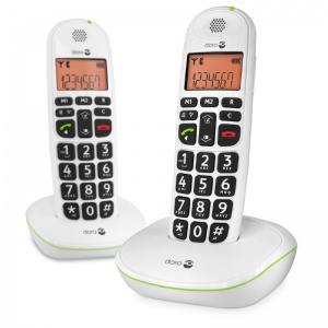 Doro 100w PhoneEasy DECT Amplified Cordless Telephone with Big Buttons and Audio Boost (Twin Set)