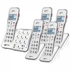 Geemarc AmpliDECT 595 Amplified Cordless Phone with Four Extra Handsets