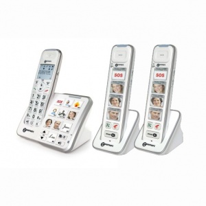 Geemarc AmpliDECT 295 Photo Amplified Cordless Telephone and Two Additional Photo Handsets