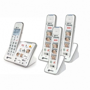 Geemarc AmpliDECT 295 Photo Amplified Cordless Telephone and Three Additional Photo Handsets