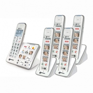 Geemarc AmpliDECT 295 Photo Amplified Cordless Telephone and Four Additional Photo Handsets