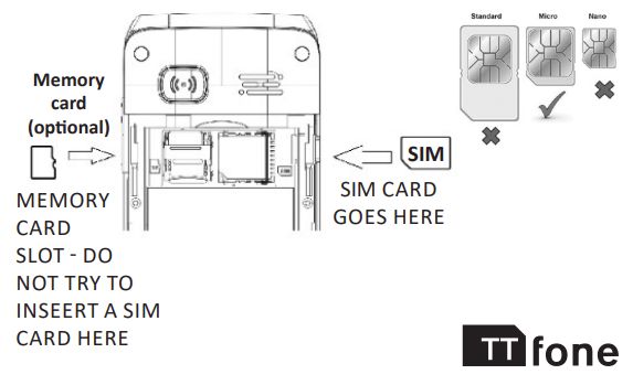 TTfone TT950 SIM Instructions